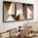 Ver imagem 2 de Quadros Abstratos Geométrico Minimalista Tons Neutros