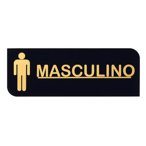 Placa Acrílica Sinalizadora de Banheiro Masculino Decorativa