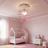 Lustre para Quarto Infantil Bebê Menina e Meninos Flores - Rosa Pink - 4