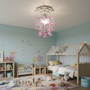 Ver imagem 1 de Lustre para Quarto Infantil Bebê Menina e Meninos Flores - Rosa Pink