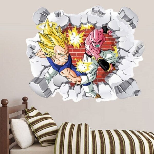 Painel Adesivo de Parede Dragon Ball Vegeta 3d