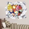 Adesivo de Parede Buraco Falso Dragon Ball Vegeta versus Majin Buu - P 45x55cm - 1