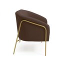 Ver imagem 5 de Sofá 2 Lugares Namoradeira Stella Base Industrial Alta Dourada Suede Marrom D03 - D’Rossi