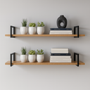 Ver imagem 2 de 2 Prateleira Estilo Industrial 30x100cm Suporte Retangular