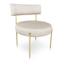 Ver imagem 3 de Kit 2 Poltronas Luxo Elora Linho Pés de Ferro Dourado - Pallazio