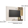 Painel para Tv até 55 Polegadas com Prateleiras 7117 Cor Off White / Ripado - Comprar Moveis em Casa - 3