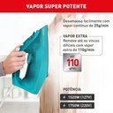 Ver imagem 2 de Ferro a Vapor Arno FUP1 1500W Base Antiaderente Azul-Turquesa 110V