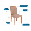 Ver imagem 3 de Conjunto: Mesa Sala Jantar Ester Tampo Madeirado C/ Vidro 210x100cm e 8 Cadeiras Fernanda Cinamomo/