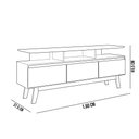 Ver imagem 5 de Rack para Sala de Estar 03 Portas Rubi 160 Cm B02 Pés de Madeira Maciça Cinza Cinamomo - Lyam