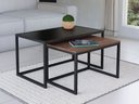 Ver imagem 1 de Conjunto Mesa de Centro Industrial 65cm e 60cm Aço Preto Duo Madeira Don Castro Decor