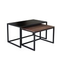 Ver imagem 2 de Conjunto Mesa de Centro Industrial 65cm e 60cm Aço Preto Duo Madeira Don Castro Decor