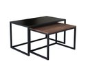 Ver imagem 2 de Conjunto Mesa de Centro Industrial 65cm e 60cm Aço Preto Duo Madeira Don Castro Decor
