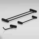 Ver imagem 3 de Kit de Acessórios para Banheiro Preto Fosco 3 Peças 2040tr Grego Metal