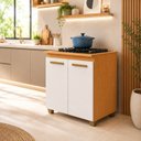Ver imagem 1 de Balcão para Cooktop 5 Bocas 2 Portas com Tampo em MDF Fox Espresso Móveis