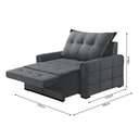 Ver imagem 4 de Poltrona Confortável Retrátil e Reclinável 1,20m Dubai Veludo Cinza