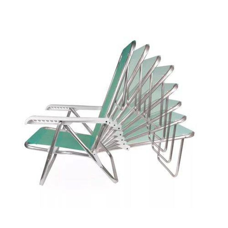 Cadeira Reclinável em Alumínio com 8 Posições Verde Mor - 3