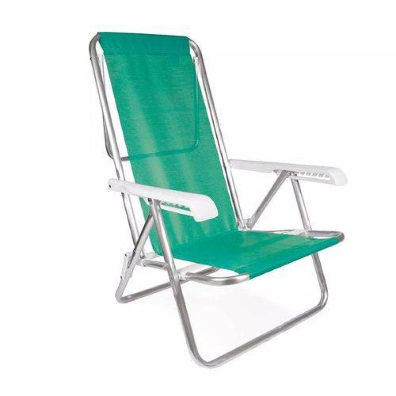 Cadeira Reclinável em Alumínio com 8 Posições Verde Mor