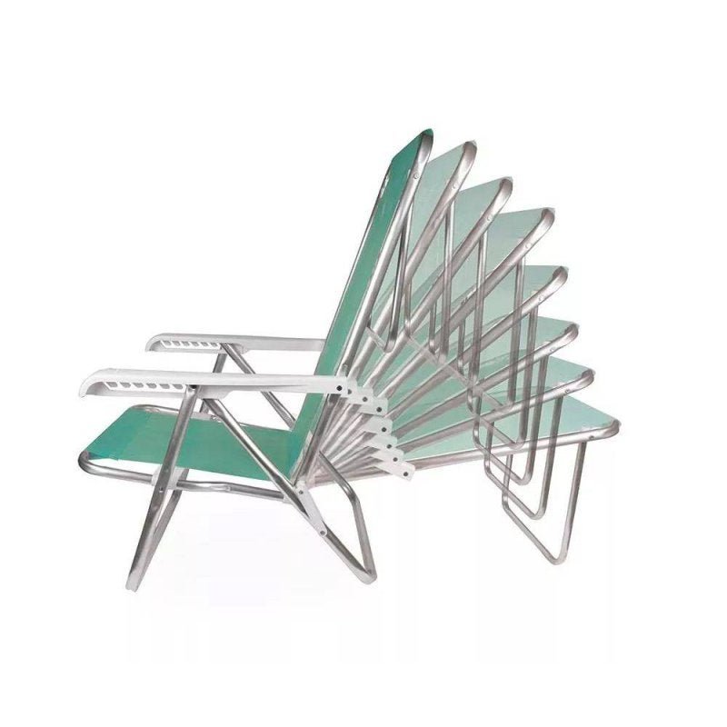 Cadeira Reclinável em Alumínio com 8 Posições Verde Mor - 6