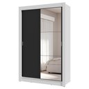 Ver imagem 3 de Guarda-roupa Solteiro 2 Portas de Correr com Espelho 4 Gavetas Branco/preto Vivare Plus Madesa