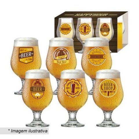 Conjunto Happy Hour Taça Beer Master 380ml 6pçs 6080586