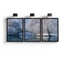 Trio de Quadros Decorativos  Neve na Ponte -60 x 40 -Sala - Quarto/ moldura - 5