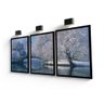 Trio de Quadros Decorativos  Neve na Ponte -60 x 40 -Sala - Quarto/ moldura - 1