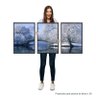 Trio de Quadros Decorativos  Neve na Ponte -60 x 40 -Sala - Quarto/ moldura - 3