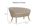 Ver imagem 2 de Kit Namoradeira + 1 Poltrona Decorativa Pétala Suede Capuccino Pés Madeira Mz Decor