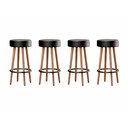 Ver imagem 1 de Kit 04 Banquetas Alta para Cozinha Área Gourmet Berlin Couríssimo Preto - Abmaza