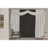 Cortina Versátil 4M para Varão Simples - Preto/Branco - 1