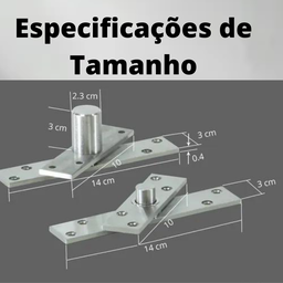 Dobradiça Pino Porta Pivotante 150kg Pivô Aço Zincado - 8