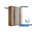 Ver imagem 3 de Guarda Roupa Solteiro 4 Portas e 2 Gavetas C/ Pés Grécia Naturale/off White - Rufato