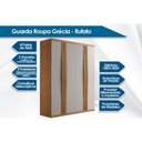 Ver imagem 2 de Guarda Roupa Solteiro 4 Portas e 2 Gavetas C/ Pés Grécia Naturale/off White - Rufato