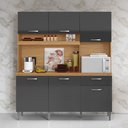 Ver imagem 1 de Kit de Cozinha Siena com 6 Portas e 1 Gaveta Cinamomo Grafite Aramóveis