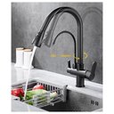 Ver imagem 4 de Torneira Gourmet Preta Monocomando Luxo Filtro 360 Quente Frio Extensivel Cozinha Bancada Mesa Cuba