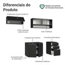 Ver imagem 4 de Armário de Cozinha Compacta 200 Cm Suspenso Preto Nice Madesa 11 Preto