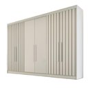 Ver imagem 2 de Guarda Roupa 6 Portas 4 Portas Ripadas Potente com Ripado 100% Mdf Off White - Móveis Europa