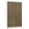 Guarda Roupa Modulado 134,5 cm 4 Portas e 4 Gavetas Nevada Branco/Avelã Espresso Móveis - 1