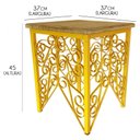 Ver imagem 2 de Banco de Ferro Artesanal Decorativo com Madeira de Demolição Rustica Pratico - Amarelo