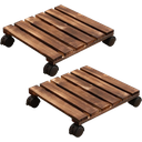 Ver imagem 1 de Suporte para Plantas para Uso Externo ,2 Peças com Rodinhas, Bandeja para Plantas de 30 Cm