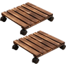 Suporte para Plantas para Uso Externo ,2 Peças com Rodinhas, Bandeja para Plantas de 30 Cm - 1