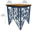 Ver imagem 2 de Banco de Ferro Artesanal Decorativo com Madeira de Demolição Rustica Pratico - Azul Del Rey