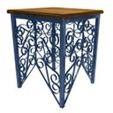 Ver imagem 1 de Banco de Ferro Artesanal Decorativo com Madeira de Demolição Rustica Pratico - Azul Del Rey