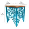 Banco de Ferro Artesanal Decorativo com Madeira de Demolição Rustica Pratico - Azul Turquesa - 2