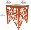 Ver imagem 2 de Banco de Ferro Artesanal Decorativo com Madeira de Demolição Rustica Pratico - Laranja
