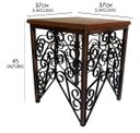 Ver imagem 2 de Banco de Ferro Artesanal Decorativo com Madeira de Demolição Rustica Pratico - Verniz