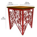 Ver imagem 2 de Banco de Ferro Artesanal Decorativo com Madeira de Demolição Rustica Pratico - Vermelho Escuro