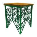 Ver imagem 1 de Banco de Ferro Artesanal Decorativo com Madeira de Demolição Rustica Pratico - Verde Escuro