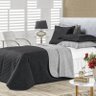 Cobre Leito Antuérpia Preto/Cinza Solteiro Dupla Face Percal 180 Fios Matelassado 02 Peças - 1