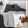 Cobre Leito Antuérpia Preto/Cinza Solteiro Dupla Face Percal 180 Fios Matelassado 02 Peças - 2